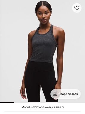 Lululemon Swiftly Tech Cropped Round-Neck Racerback Tank Top 2.0 Sparkle
